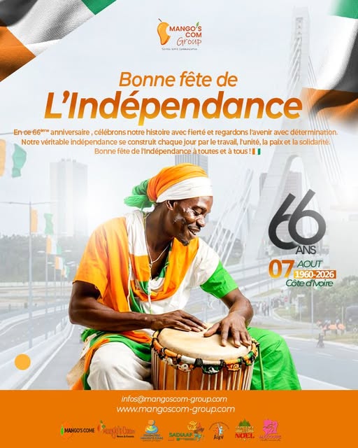 Visuel Mango's Com Group pour le 66e anniversaire de l'Indépendance